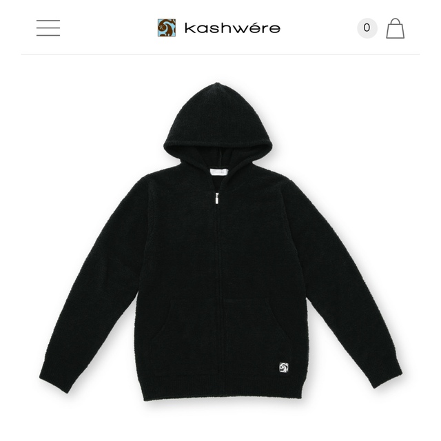 kashwere(カシウエア)のカシウエア　kashwere パーカー ブラック　Ｌサイズ レディースのトップス(パーカー)の商品写真