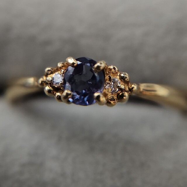 玄関先迄納品 天然アレキサンドライト K18 0.170ct リング リング(指輪