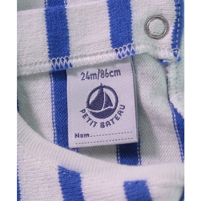 PETIT BATEAU(プチバトー)のPETIT BATEAU ワンピース（その他） 86 白x青(ボーダー) 【古着】【中古】 キッズ/ベビー/マタニティのキッズ服女の子用(90cm~)(ワンピース)の商品写真