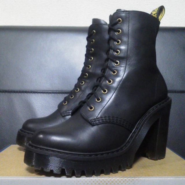 Dr.Martens KENDRA UK4 黒 厚底 ヒールブーツ 10ホール 靴 ブーツ