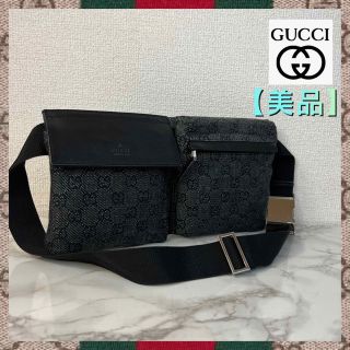 グッチ(Gucci)の【美品】GUCCI グッチ　GGキャンバス ウエストバッグ ウエストポーチ(ボディバッグ/ウエストポーチ)