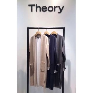 セオリー(theory)のTheory セオリー　カシミア　ロングコーディガン　ベージュ(ニットコート)