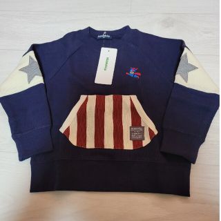 クレードスコープ(kladskap)の新品　クレードスコープ　ヒーロー柄　トレーナー　ネイビー(Tシャツ/カットソー)