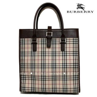 BURBERRY - バーバリー キャンバス レザー ノバチェック トートバッグ