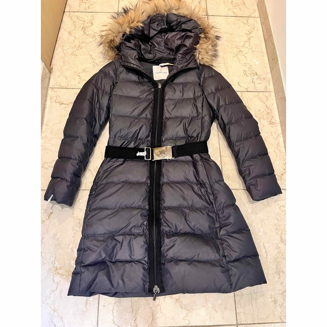 【専用】モンクレール　ロングダウン黒　　ナンテス　ファー付き　moncler