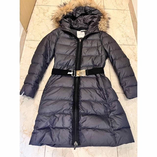 【専用】モンクレール　ロングダウン黒　　ナンテス　ファー付き　moncler