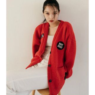 MARY QUANT/マリークヮント ワッペンシャギーニットカーディガン
