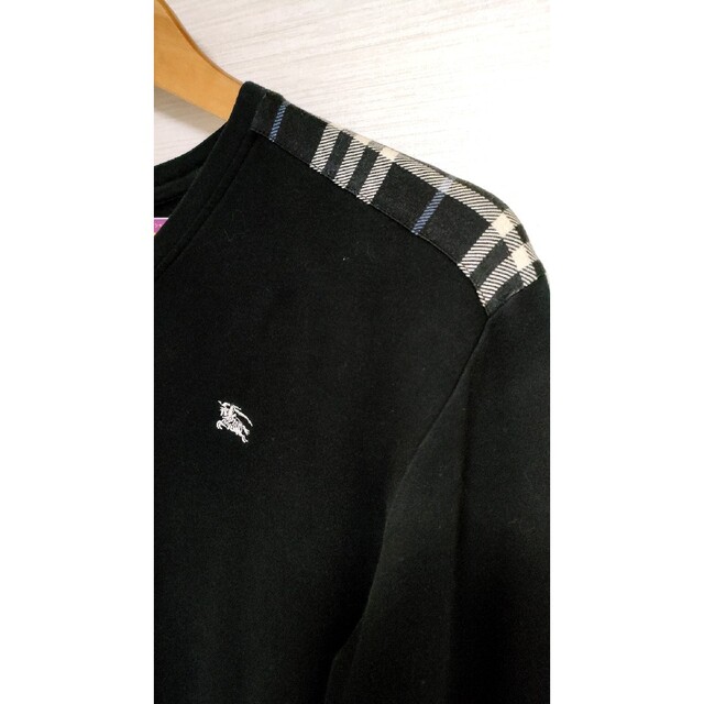 BURBERRY BLACK LABEL(バーバリーブラックレーベル)の【美品】バーバリーブラックレーベルVネックTシャツ　黒　Size2(M相当) メンズのトップス(シャツ)の商品写真