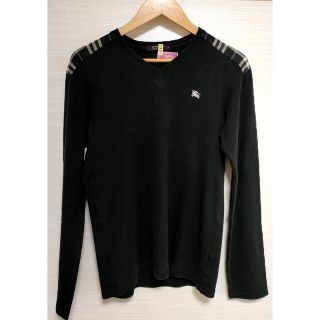 バーバリーブラックレーベル(BURBERRY BLACK LABEL)の【美品】バーバリーブラックレーベルVネックTシャツ　黒　Size2(M相当)(シャツ)