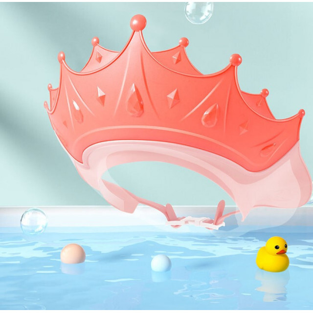 シャワーキャップ 子供 赤ちゃん 王冠 シャンプーハット 王子様 王様 レッド キッズ/ベビー/マタニティの洗浄/衛生用品(その他)の商品写真
