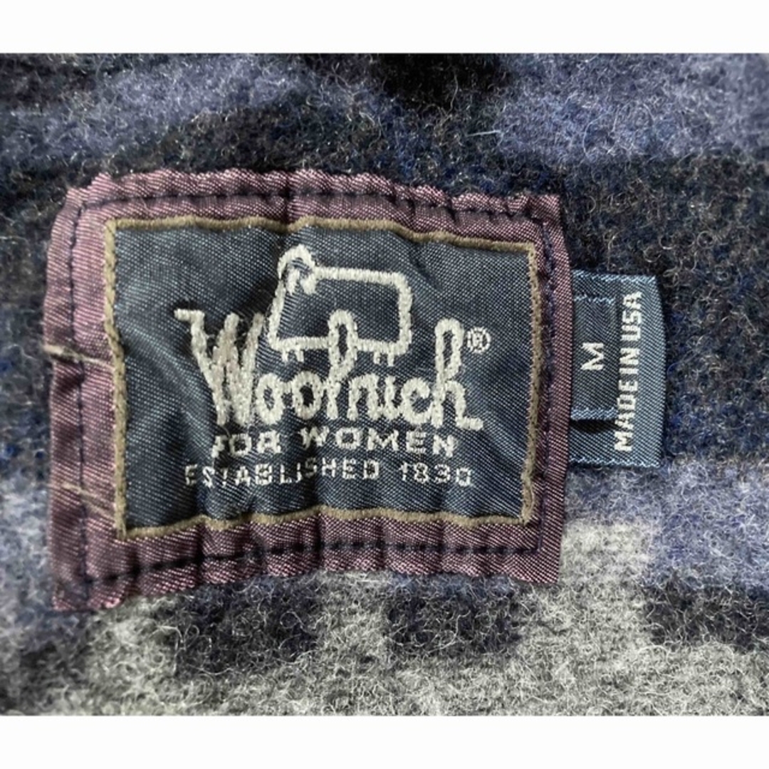 WOOLRICH(ウールリッチ)のWOOLRICH米国製レザー襟デニムハンティングジャケットMブランケットライナー メンズのジャケット/アウター(カバーオール)の商品写真