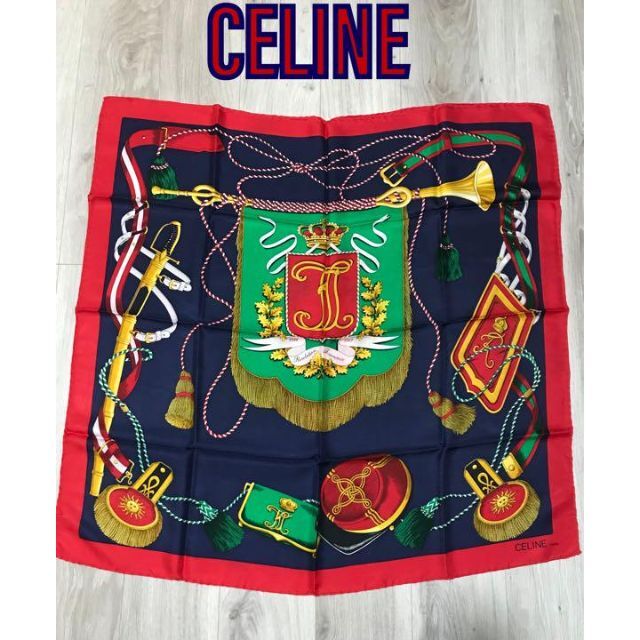 celine(セリーヌ)の【良品】CELINE セリーヌ シルク スカーフ ストール ショール 大判 レディースのファッション小物(バンダナ/スカーフ)の商品写真