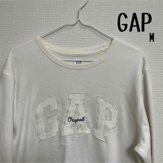 ギャップ(GAP)のGAP レディース ホワイト トレーナー 刺繍(トレーナー/スウェット)