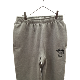 NIKE ナイキ 20AW×STUSSY Fleece Sweat Pants ロゴ刺繍スウェットパンツ グレー ステューシー DC4227-050