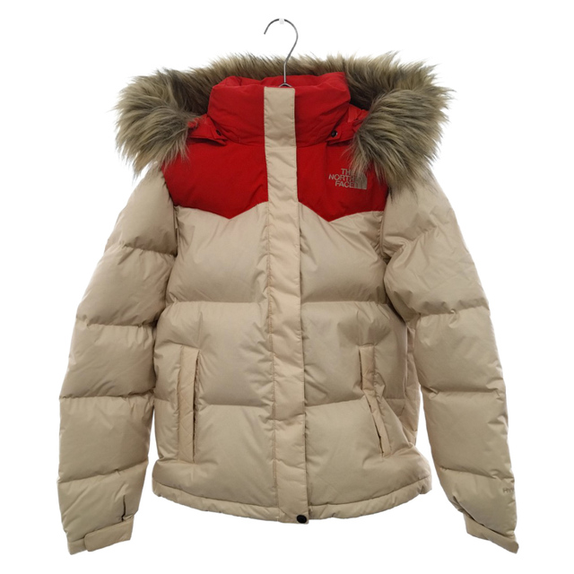 THE NORTH FACE ザノースフェイス W'S EAGLE PEAK DOWN JACKET ナイロン ファー付 ダウンジャケット NYJ1DF99 ベージュ/レッド レディース