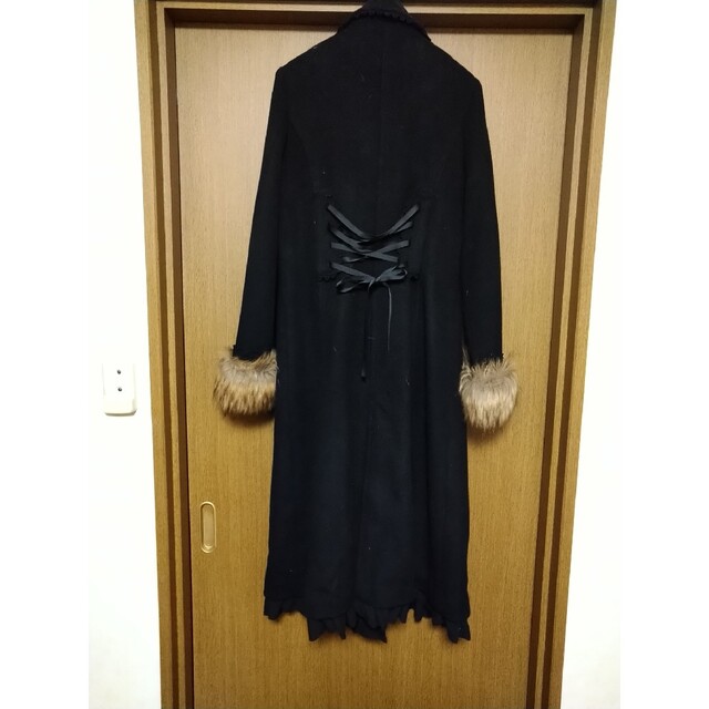 Ｌ0111 axes femme　アクシーズファム　ロングコート　フェイクファー レディースのジャケット/アウター(チェスターコート)の商品写真