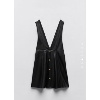 ザラ(ZARA)の【新品未使用品】ZARA フェイクレザーワンピース(ミニワンピース)