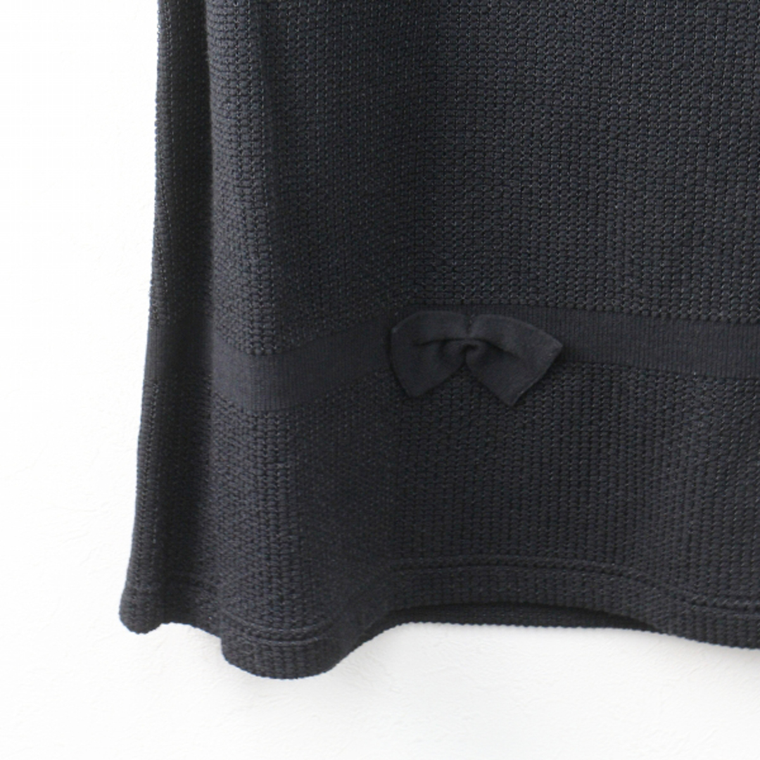 国内 EMPORIO ARMANI エンポリオ アルマーニ リボン装飾 ニットワンピース 42/ブラック ドレス【2400013160612】 レディースのワンピース(その他)の商品写真