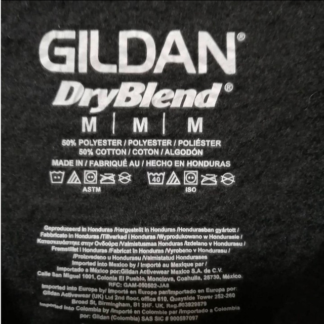 GILDAN 両面プリント スウェット トレーナー 黒 USA古着 裏起毛 メンズのトップス(スウェット)の商品写真