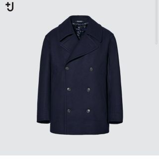 ユニクロ(UNIQLO)の+Jウールブレンドオーバーサイズピーコート　XXL NAVY　プラスジェイ(ピーコート)