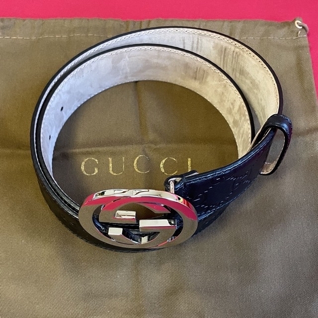 Gucci(グッチ)のグッチ GUCCI ベルト GGレザー グッチシマ　極美品 メンズのファッション小物(ベルト)の商品写真