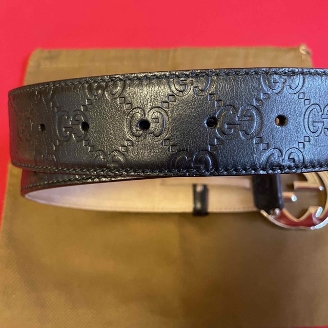 グッチ GUCCI ベルト GGレザー グッチシマ 極美品