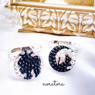 SWAROVSKI - スマホリング  スマホグリップ   スワロフスキー  プリンセス　猫