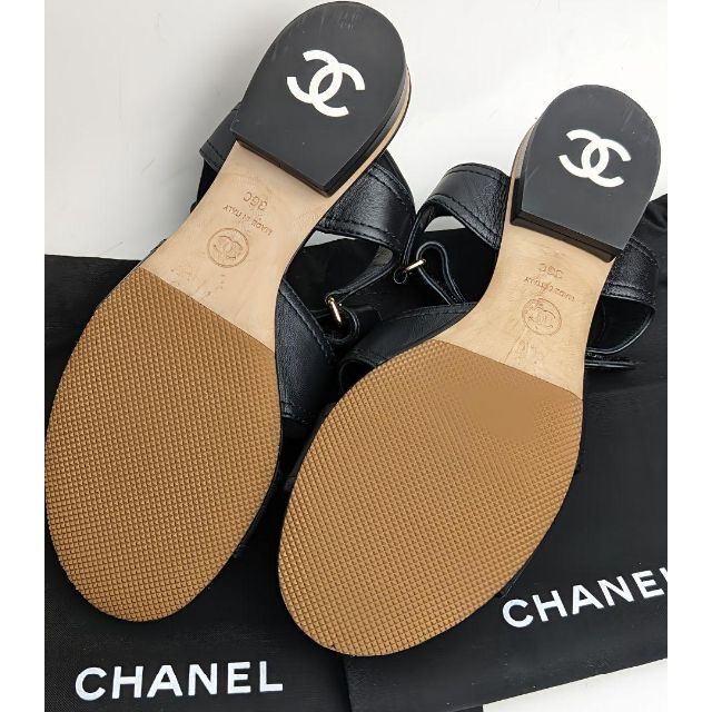 完成品 シャネル Chanel 靴 サンダル スリッパ 黒 36C tdh