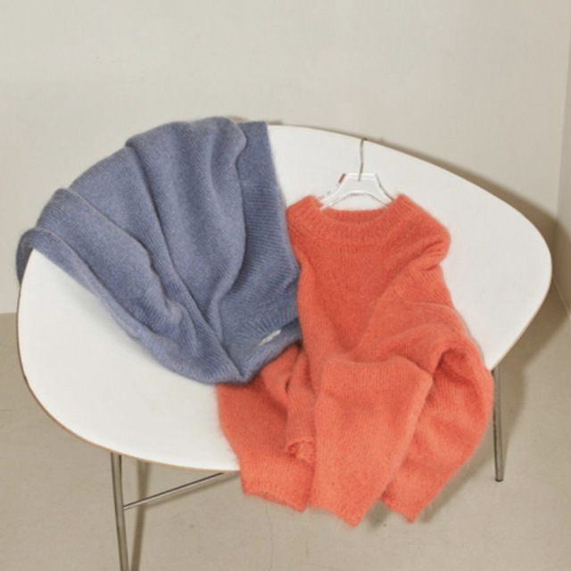 Kid Mohair Knit / TODAYFU トゥデイフル モヘアニット-silversky