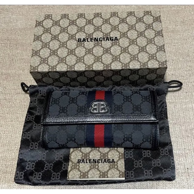 2022高い素材 - Gucci [最終値下げ]GUCCI コラボ長財布 バレンシアガ