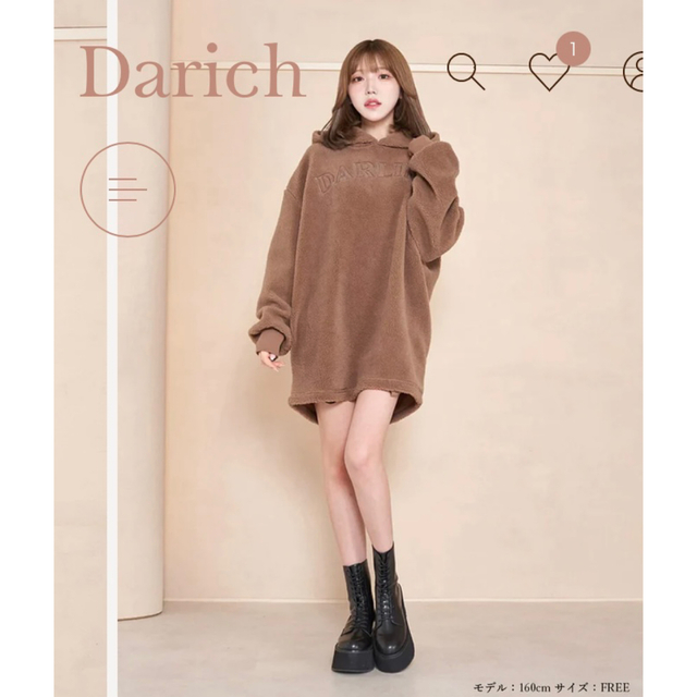 Darich(ダーリッチ)のdarlingボアフーディ レディースのトップス(パーカー)の商品写真