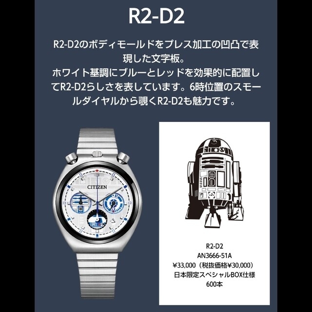 日本限定  新品未使用 シチズン ツノクロノ STAR WARS「R2-D2」