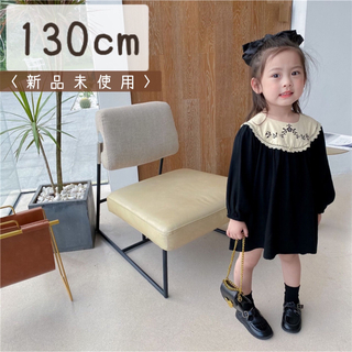 ❤️ ワンピース 襟 黒 ドレス 刺繍 ブラック フォーマル 韓国 海外 子供服(ワンピース)