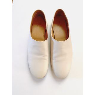 que shoes plain ホワイト　LL(スリッポン/モカシン)