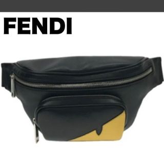 フェンディ(FENDI)のFENDI ウエストバッグ レザー 黒 バグズモンスター 7VA483 A9ZA(ウエストポーチ)