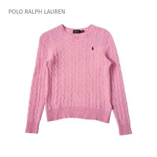 ポロラルフローレン(POLO RALPH LAUREN)のポロラルフローレン ウールカシミヤ ケーブルニットセーター ピンク S(ニット/セーター)