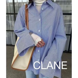 クラネ(CLANE)のCLANE ROUND SLIT BELL SLEEVE SHIRT ストライプ(シャツ/ブラウス(長袖/七分))