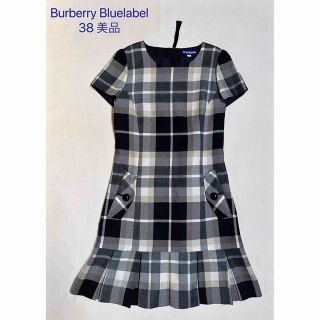 バーバリーブルーレーベル(BURBERRY BLUE LABEL)のBurberryLondon Bluelabel チェックワンピース 38 美品(ひざ丈ワンピース)