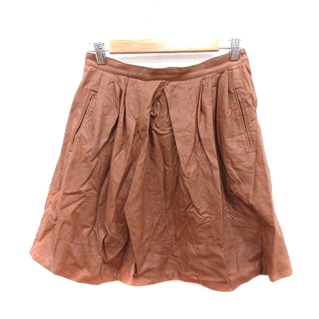 MACPHEE(マカフィー)のマカフィー フレアスカート ミニ フェイクレザー 38 茶 ブラウン /AU レディースのスカート(ミニスカート)の商品写真