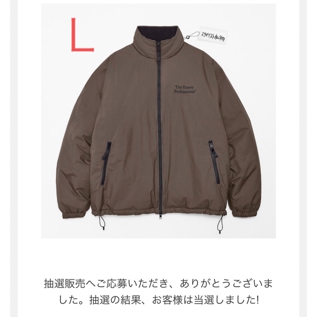 ennoy NYLON PADDED JACKET COCOA BROWN Lジャケット/アウター