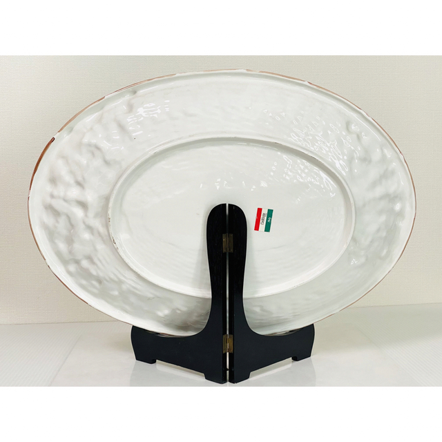【 未使用 】全長51.5㎝  イタリア製  DEMAIN  陶器製大型飾り大皿