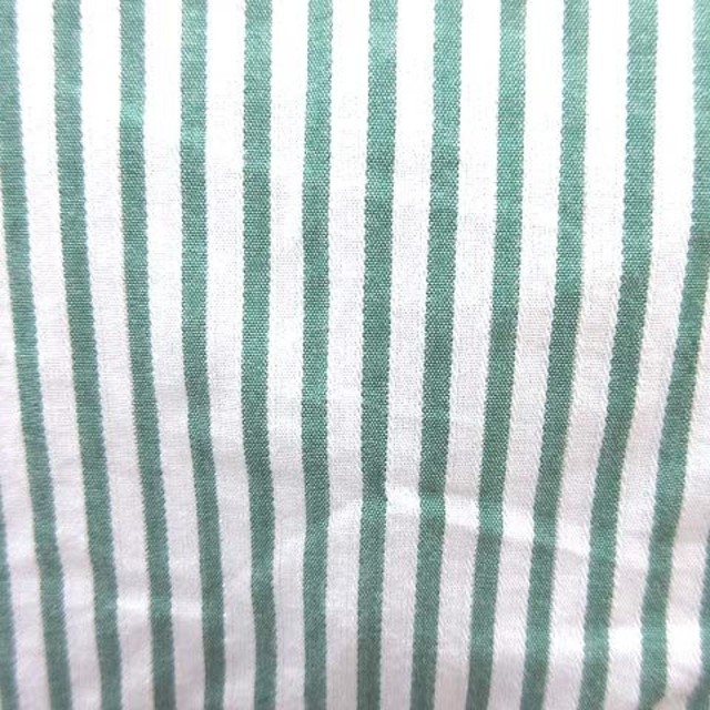 COMME CA ISM(コムサイズム)のコムサイズム シャツ 七分袖 オープンカラー ストライプ ラメ L 緑 ■MO レディースのトップス(その他)の商品写真