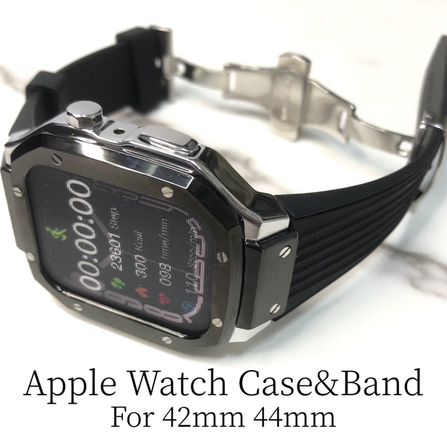 Apple Watchバンド　ラバーベルト　カバー　クリアケースBS1