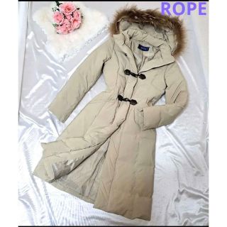 ROPE' - ROPEロペ ダッフルダウンコート ベージュ フード ラクーンの