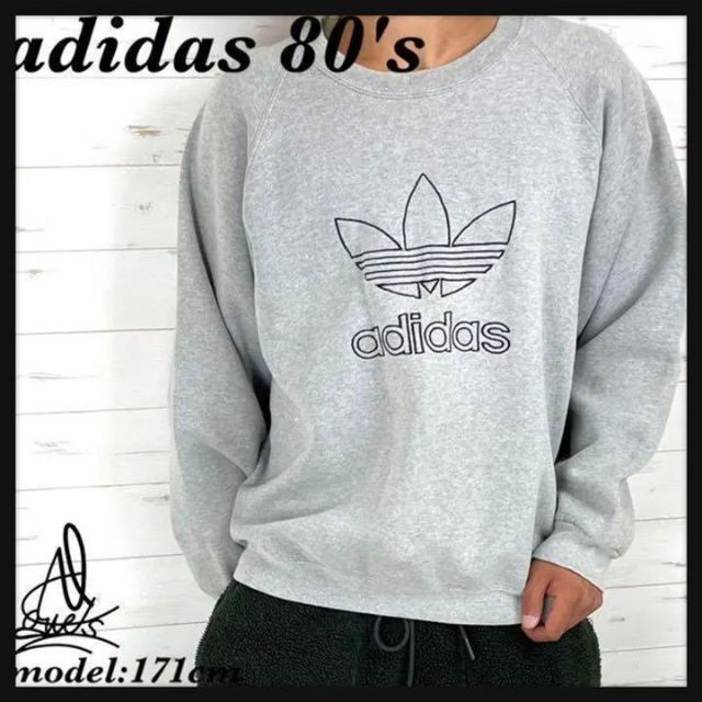 adidas 万国旗タグ '80s ロゴトレーナー ロゴスウェット