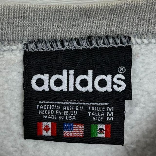 《万国旗タグ》adidas 80s アディダス スウェット　L☆グレー灰色　刺繍