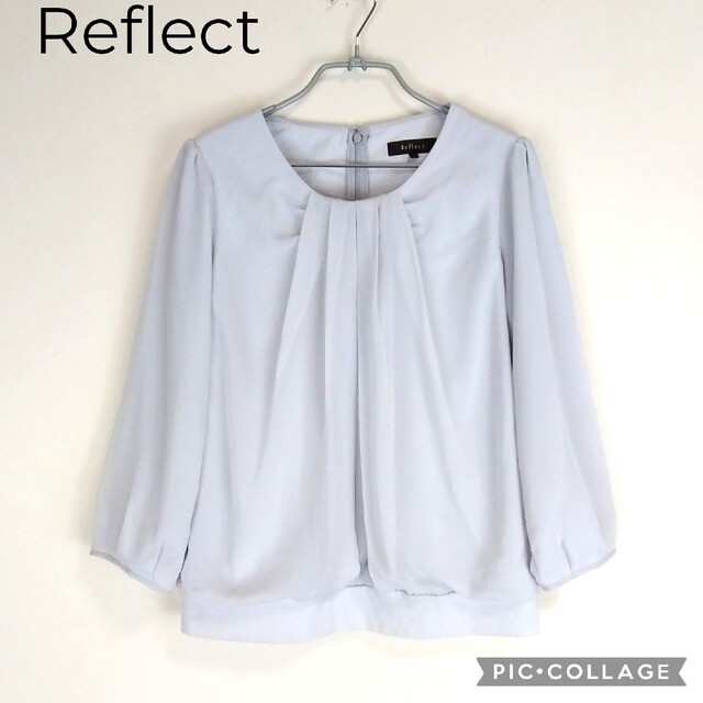 ReFLEcT(リフレクト)の【美品】リフレクト七分袖中央タックブラウスグレー レディースのトップス(シャツ/ブラウス(長袖/七分))の商品写真