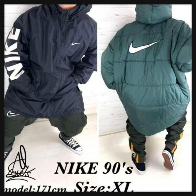 《激レア》リバーシブル　NIKE ナイキ 90s XL☆グリーン　緑　ジャケット