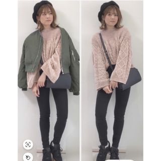 アメリヴィンテージTWO YARN CABLE KNIT TOP ニット