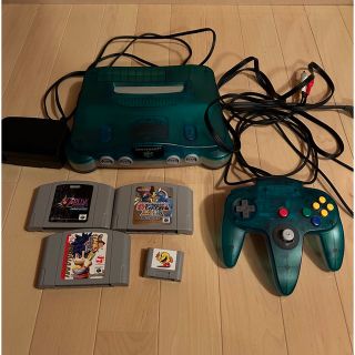 ニンテンドウ64(NINTENDO 64)のニンテンドー64 クリアブルー本体(家庭用ゲーム機本体)